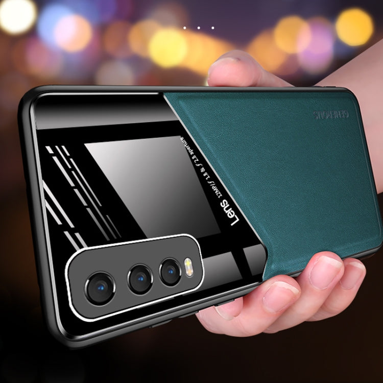 For Vivo Y70s All-inclusive Leather + Organic Glass Phone Case with Metal Iron Sheet