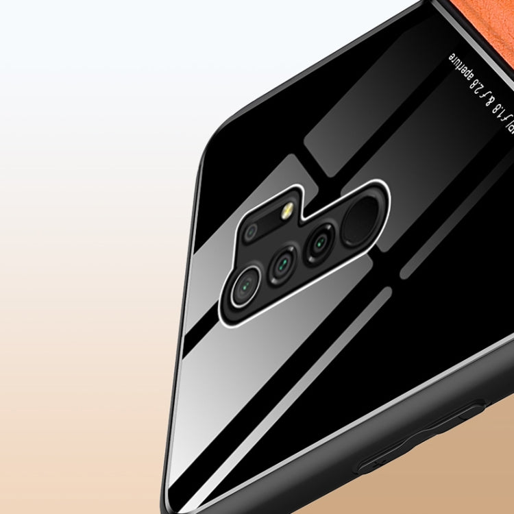 For Xiaomi Redmi 9 All-inclusive Leather + Organic Glass Phone Case with Metal Iron Sheet