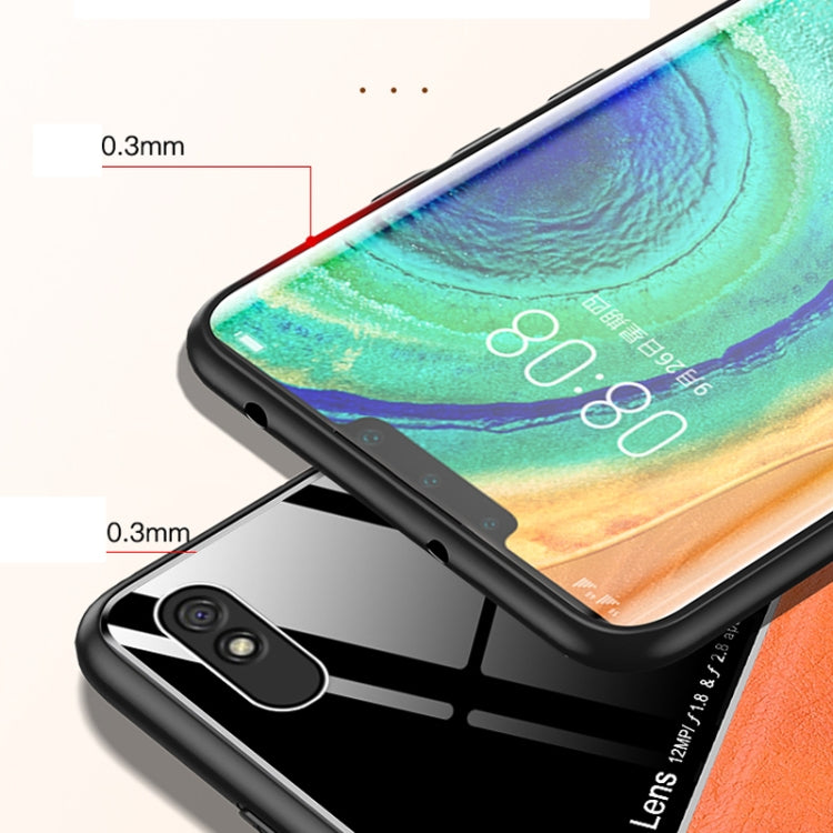 For Xiaomi Redmi 9A All-inclusive Leather + Organic Glass Phone Case with Metal Iron Sheet