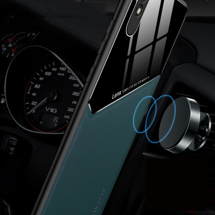 For Xiaomi Redmi 9A All-inclusive Leather + Organic Glass Phone Case with Metal Iron Sheet