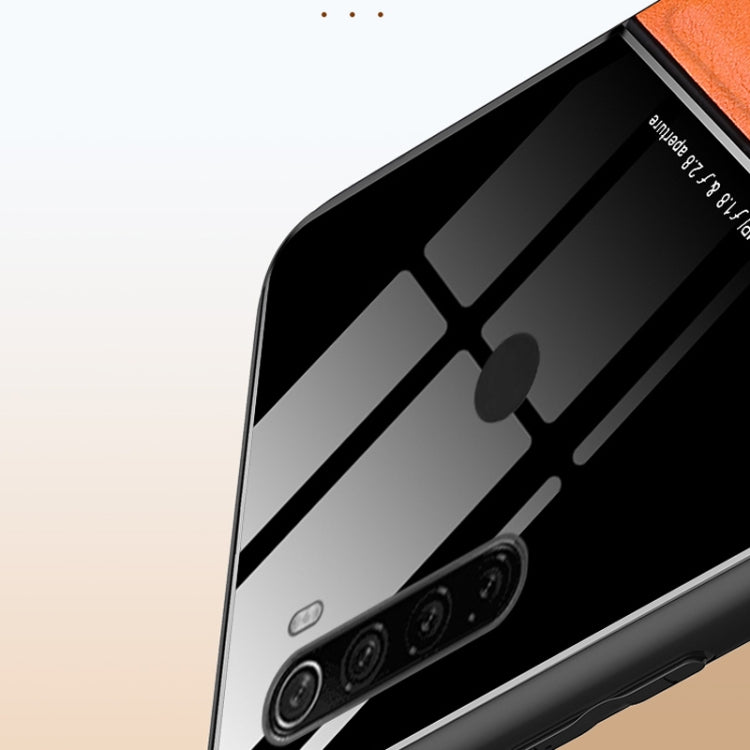 For Xiaomi Redmi Note 8 All-inclusive Leather + Organic Glass Phone Case with Metal Iron Sheet