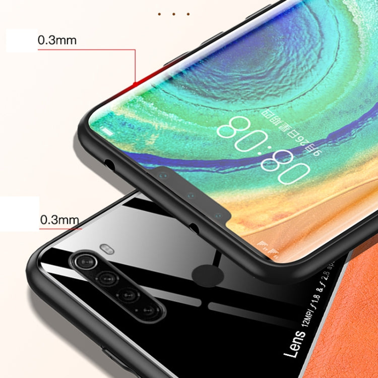 For Xiaomi Redmi Note 8 All-inclusive Leather + Organic Glass Phone Case with Metal Iron Sheet