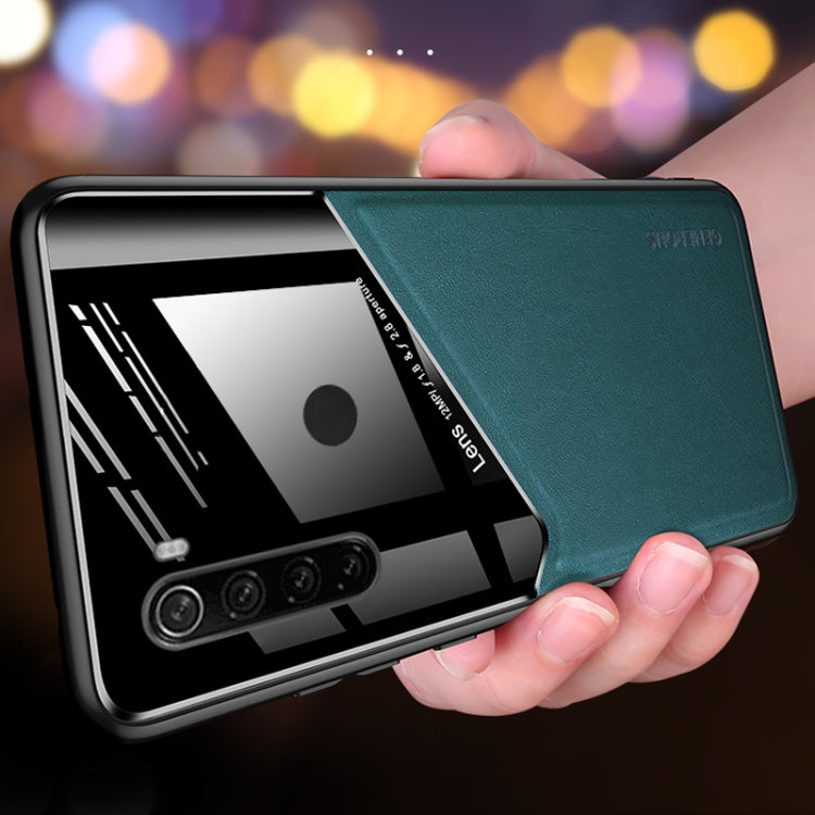 For Xiaomi Redmi Note 8 All-inclusive Leather + Organic Glass Phone Case with Metal Iron Sheet