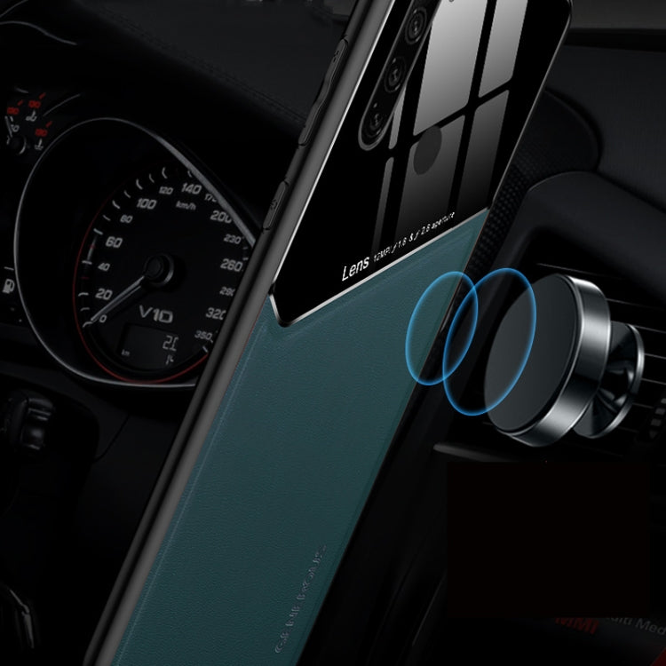 For Xiaomi Redmi Note 8 All-inclusive Leather + Organic Glass Phone Case with Metal Iron Sheet