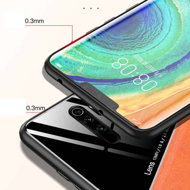 For Xiaomi Redmi Note 8 Pro All-inclusive Leather + Organic Glass Phone Case with Metal Iron Sheet