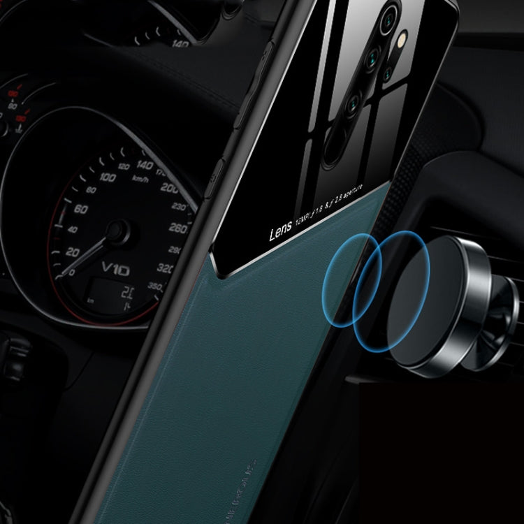 For Xiaomi Redmi Note 8 Pro All-inclusive Leather + Organic Glass Phone Case with Metal Iron Sheet
