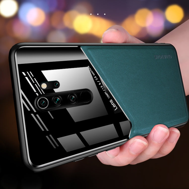 For Xiaomi Redmi Note 8 Pro All-inclusive Leather + Organic Glass Phone Case with Metal Iron Sheet
