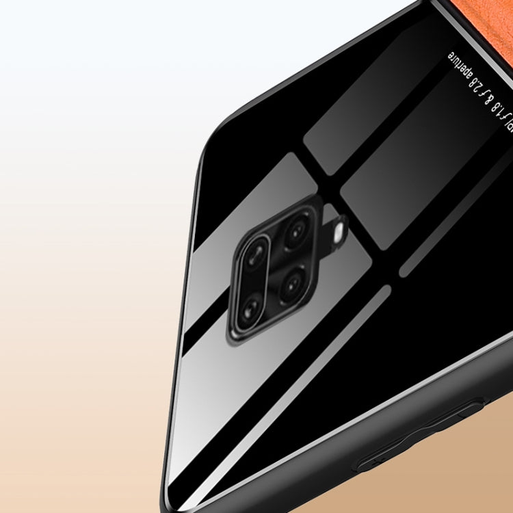 For Xiaomi Redmi Note 9s All-inclusive Leather + Organic Glass Phone Case with Metal Iron Sheet