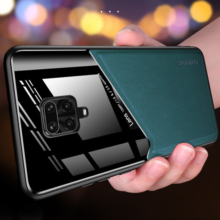 For Xiaomi Redmi Note 9s All-inclusive Leather + Organic Glass Phone Case with Metal Iron Sheet