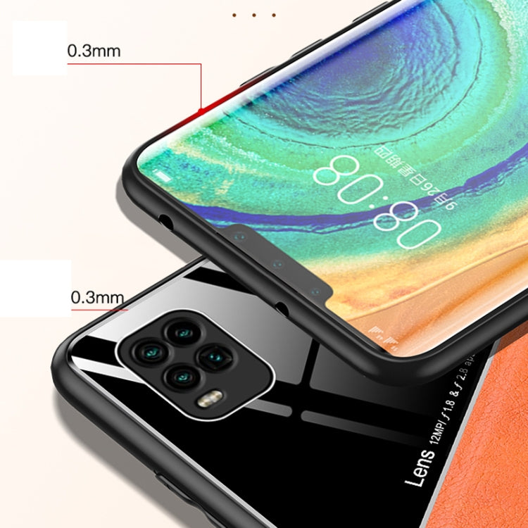 For Xiaomi Mi 10 Youth All-inclusive Leather + Organic Glass Phone Case with Metal Iron Sheet