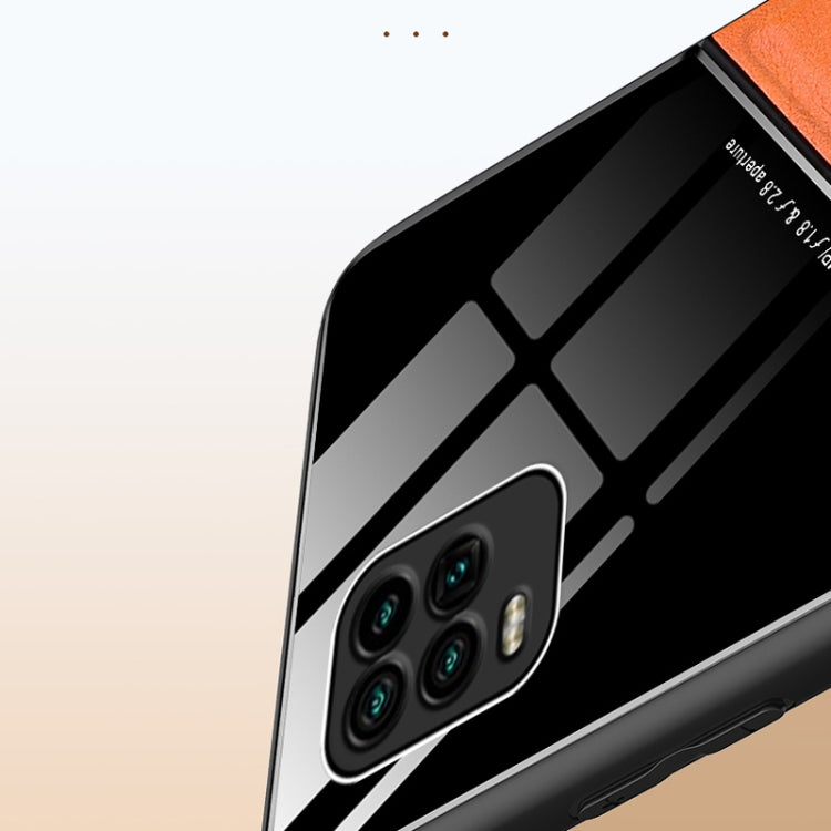 For Xiaomi Mi 10 Youth All-inclusive Leather + Organic Glass Phone Case with Metal Iron Sheet