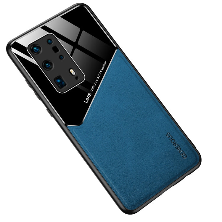 For Huawei P40 Pro+ All-inclusive Leather + Organic Glass Protective Case with Metal Iron Sheet