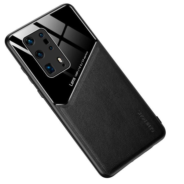 For Huawei P40 Pro+ All-inclusive Leather + Organic Glass Protective Case with Metal Iron Sheet