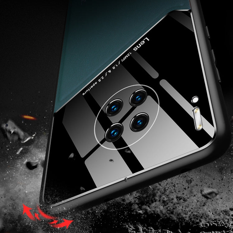 For Huawei Mate 30 Pro All-inclusive Leather + Organic Glass Protective Case with Metal Iron Sheet