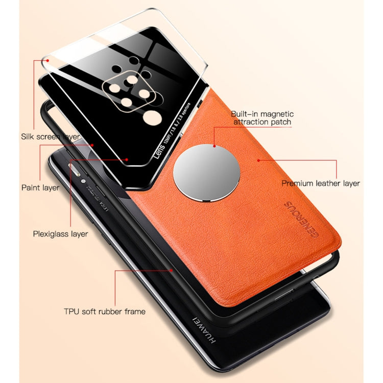 For Huawei Mate 20 All-inclusive Leather + Organic Glass Protective Case with Metal Iron Sheet