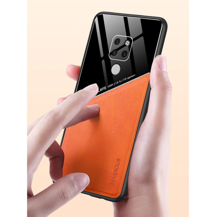 For Huawei Mate 20 All-inclusive Leather + Organic Glass Protective Case with Metal Iron Sheet