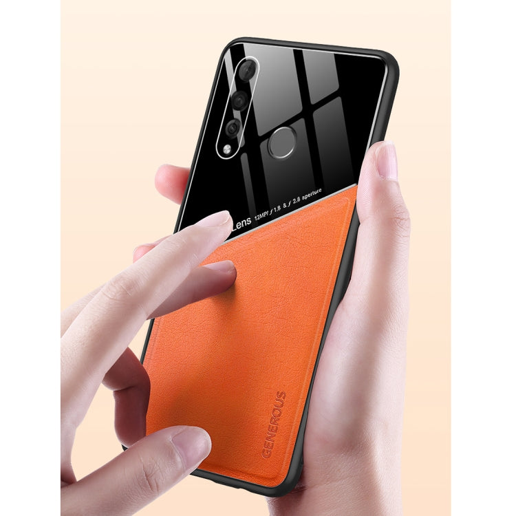 For Huawei nova 4 All-inclusive Leather + Organic Glass Protective Case with Metal Iron Sheet