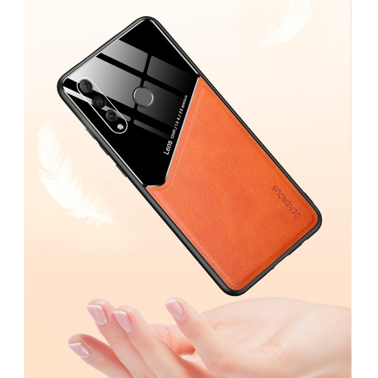 For Huawei nova 4 All-inclusive Leather + Organic Glass Protective Case with Metal Iron Sheet