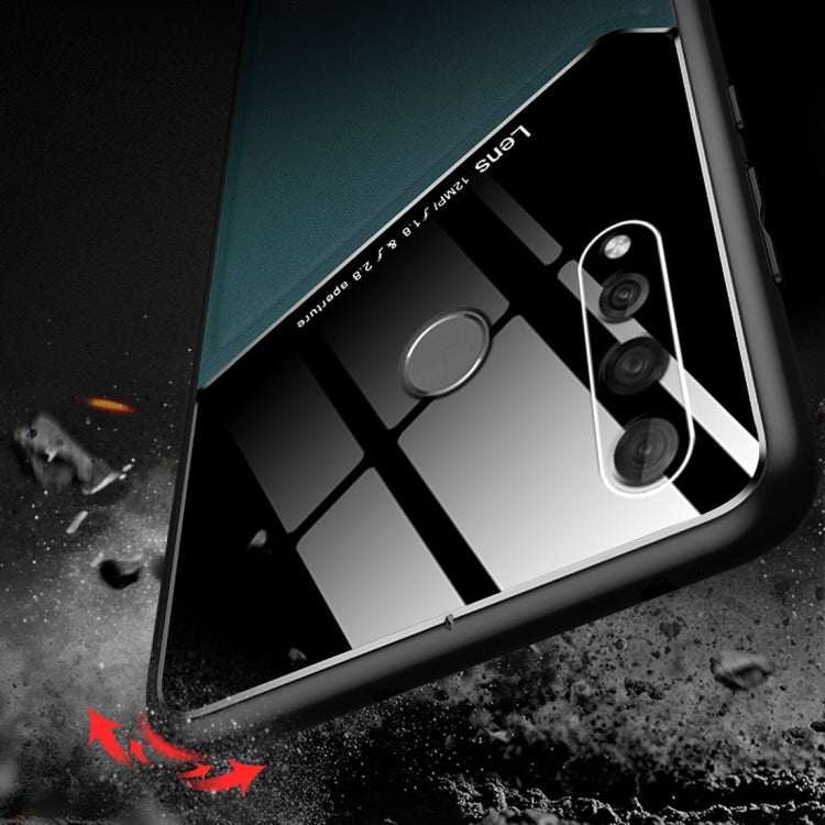 For Huawei nova 4 All-inclusive Leather + Organic Glass Protective Case with Metal Iron Sheet