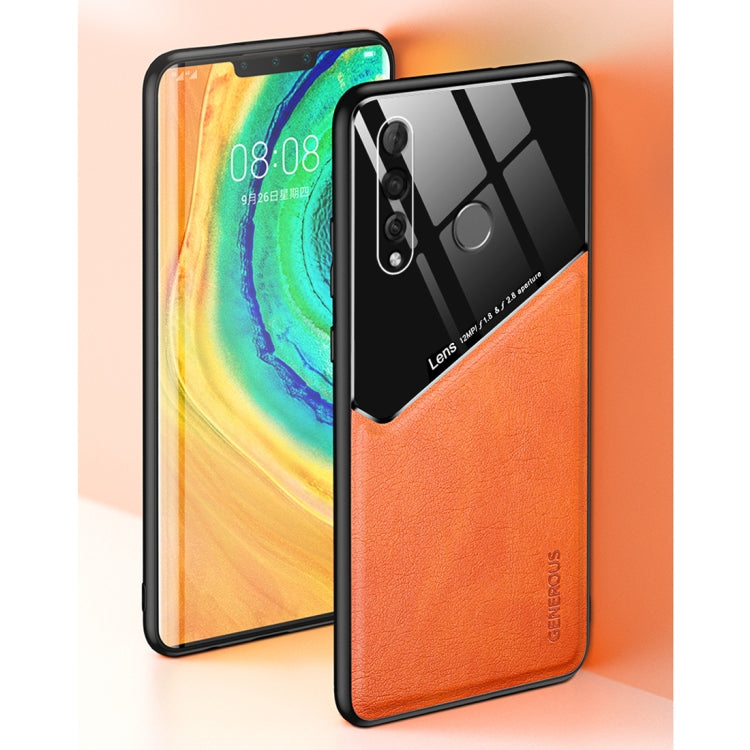 For Huawei nova 4 All-inclusive Leather + Organic Glass Protective Case with Metal Iron Sheet