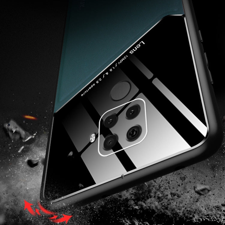 For Huawei nova 5i Pro All-inclusive Leather + Organic Glass Protective Case with Metal Iron Sheet