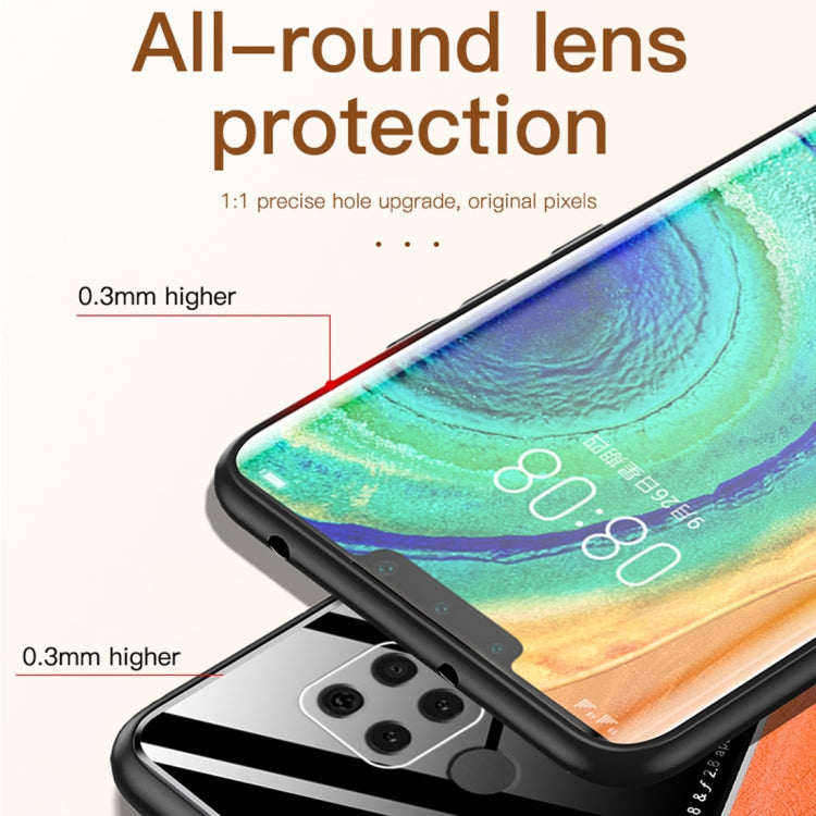 For Huawei nova 5i Pro All-inclusive Leather + Organic Glass Protective Case with Metal Iron Sheet