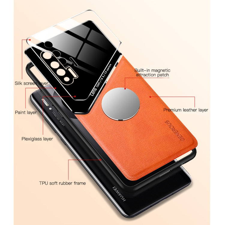 For Huawei nova 6 All-inclusive Leather + Organic Glass Protective Case with Metal Iron Sheet