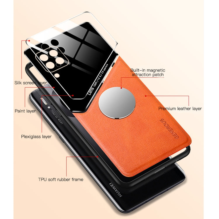 For Huawei nova 6 SE All-inclusive Leather + Organic Glass Protective Case with Metal Iron Sheet