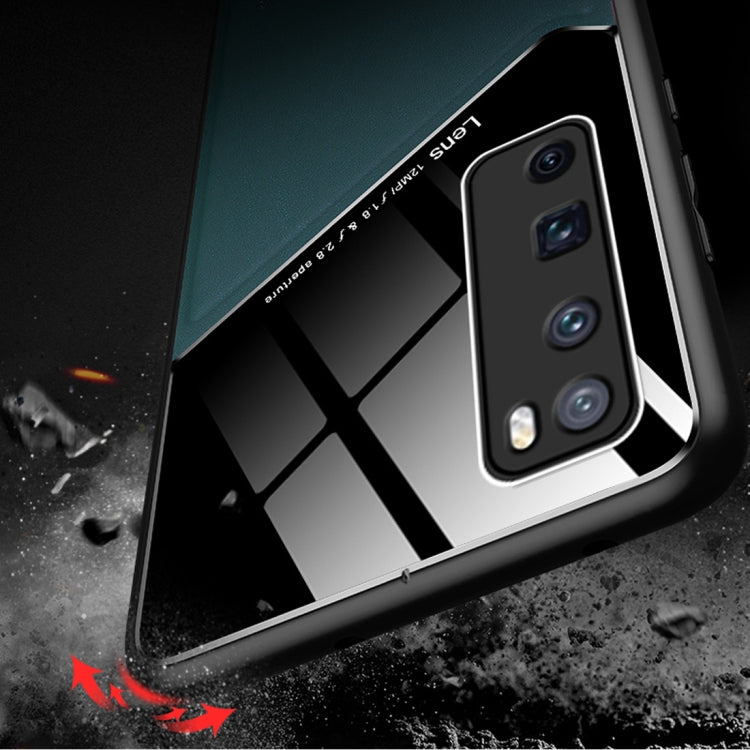 For Huawei nova 7 Pro 5G All-inclusive Leather + Organic Glass Protective Case with Metal Iron Sheet