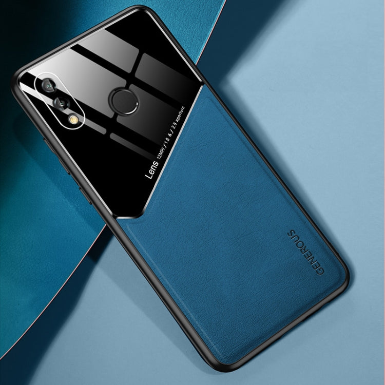 For Huawei P20 Lite All-inclusive Leather + Organic Glass Protective Case with Metal Iron Sheet