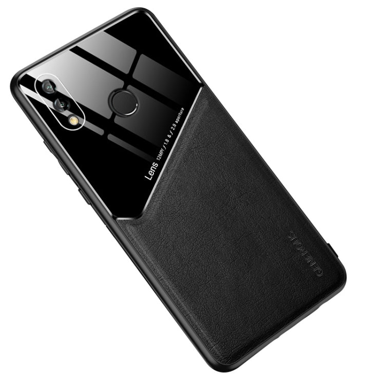 For Huawei P20 Lite All-inclusive Leather + Organic Glass Protective Case with Metal Iron Sheet