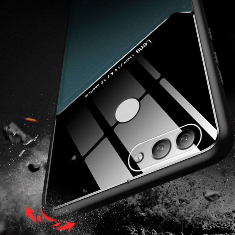 For Huawei Y9 (2018) All-inclusive Leather + Organic Glass Protective Case with Metal Iron Sheet