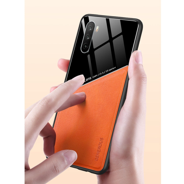 For Huawei Maimang 9 All-inclusive Leather + Organic Glass Protective Case with Metal Iron Sheet