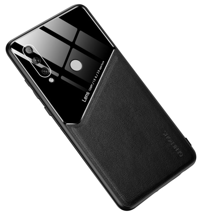 For Huawei Enjoy 10 Plus All-inclusive Leather + Organic Glass Protective Case with Metal Iron Sheet
