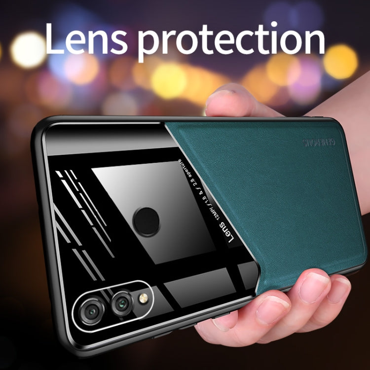 For Huawei Honor 8X All-inclusive Leather + Organic Glass Protective Case with Metal Iron Sheet