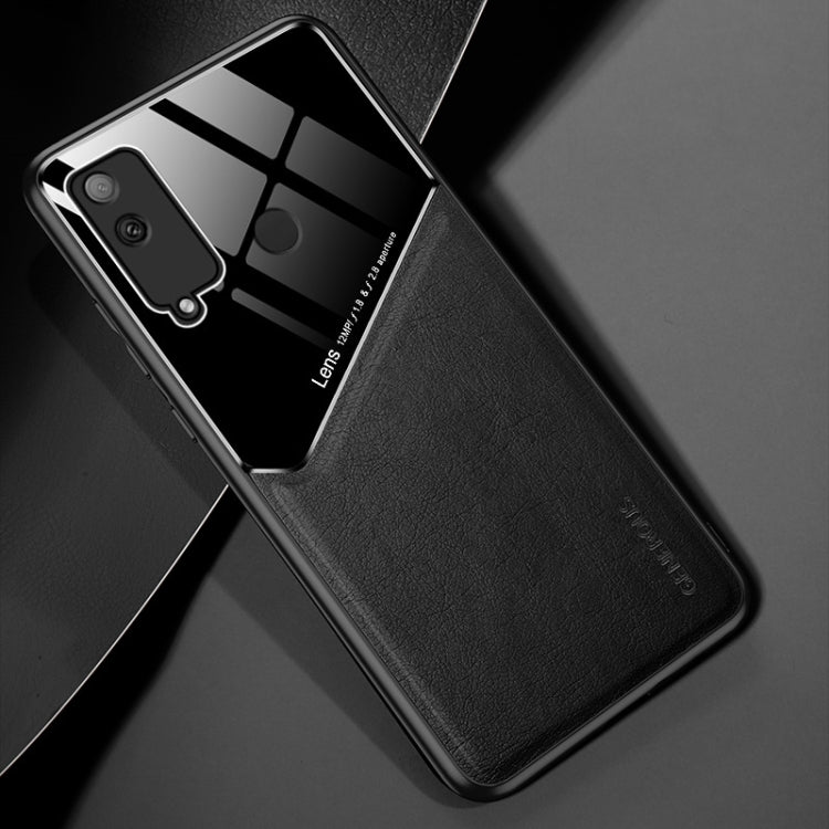 For Huawei Honor Play 4T All-inclusive Leather + Organic Glass Protective Case with Metal Iron Sheet