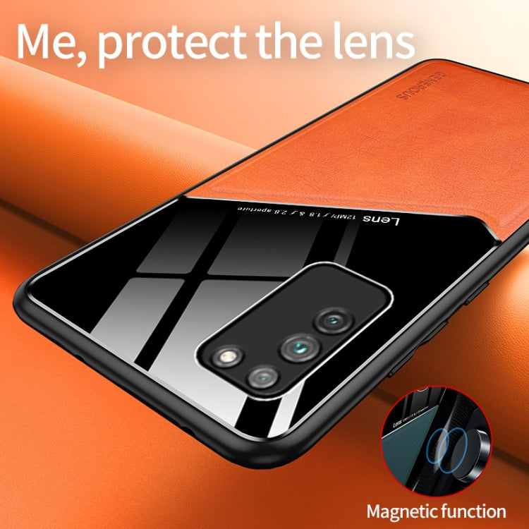 For Huawei Honor X10 5G All-inclusive Leather + Organic Glass Protective Case with Metal Iron Sheet