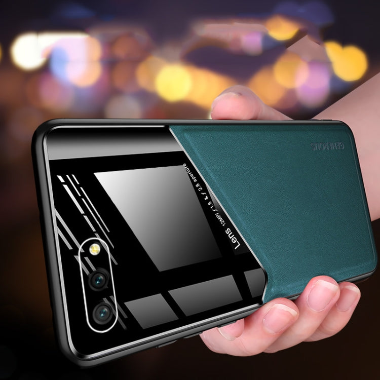 For Huawei Honor 10 All-inclusive Leather + Organic Glass Protective Case with Metal Iron Sheet