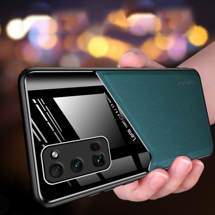 For Huawei Honor 30 Pro All-inclusive Leather + Organic Glass Protective Case with Metal Iron Sheet