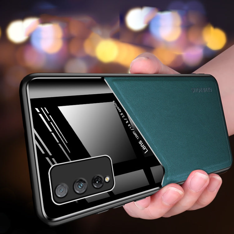 For Huawei Honor Play 4T Pro All-inclusive Leather + Organic Glass Protective Case with Metal Iron Sheet