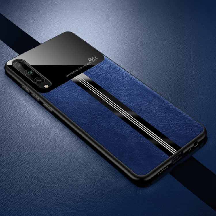 For Huawei Honor play 3 Leather Texture PU + Glass + TPU Shockproof Protective Case