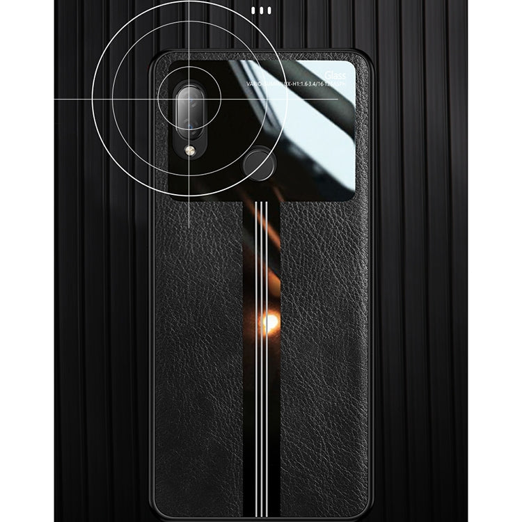 For Huawei Nova 3i Leather Texture PU + Glass + TPU Shockproof Protective Case
