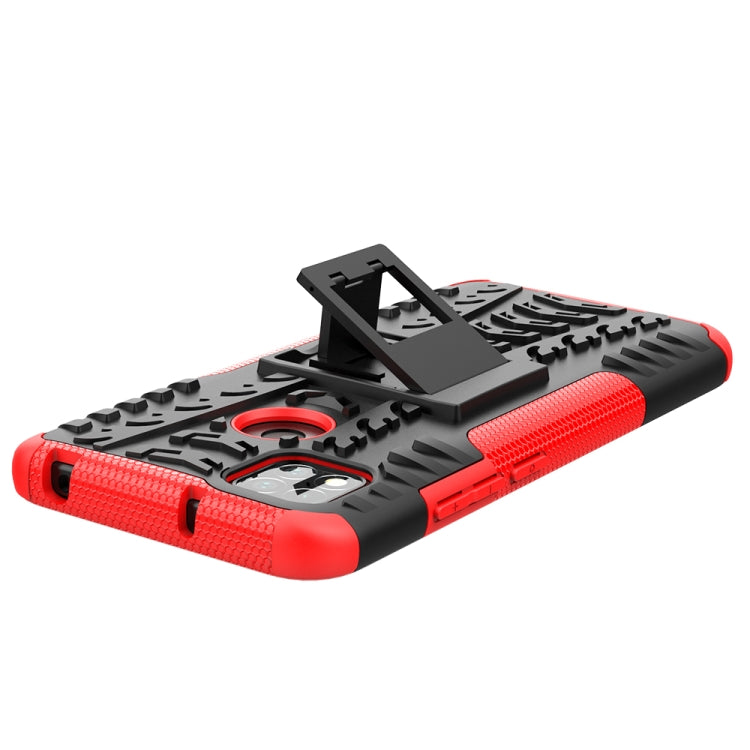 For Xiaomi Redmi 9C Tire Texture Shockproof TPU + PC Protective Case with Holder