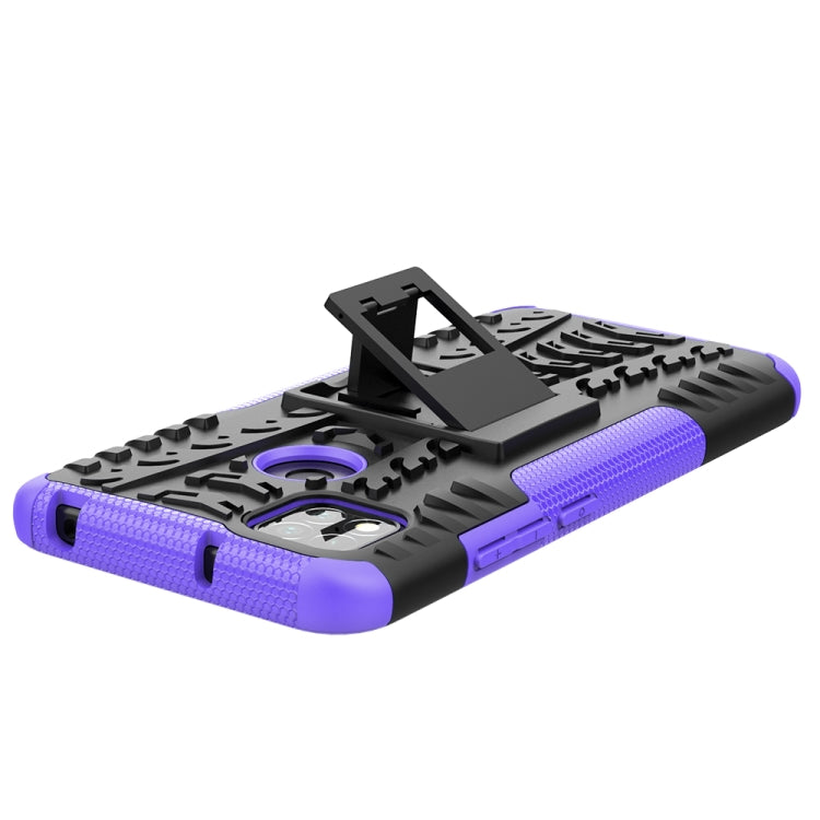 For Xiaomi Redmi 9C Tire Texture Shockproof TPU + PC Protective Case with Holder