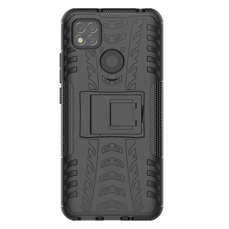 For Xiaomi Redmi 9C Tire Texture Shockproof TPU + PC Protective Case with Holder