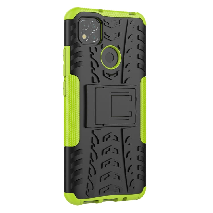 For Xiaomi Redmi 9C Tire Texture Shockproof TPU + PC Protective Case with Holder