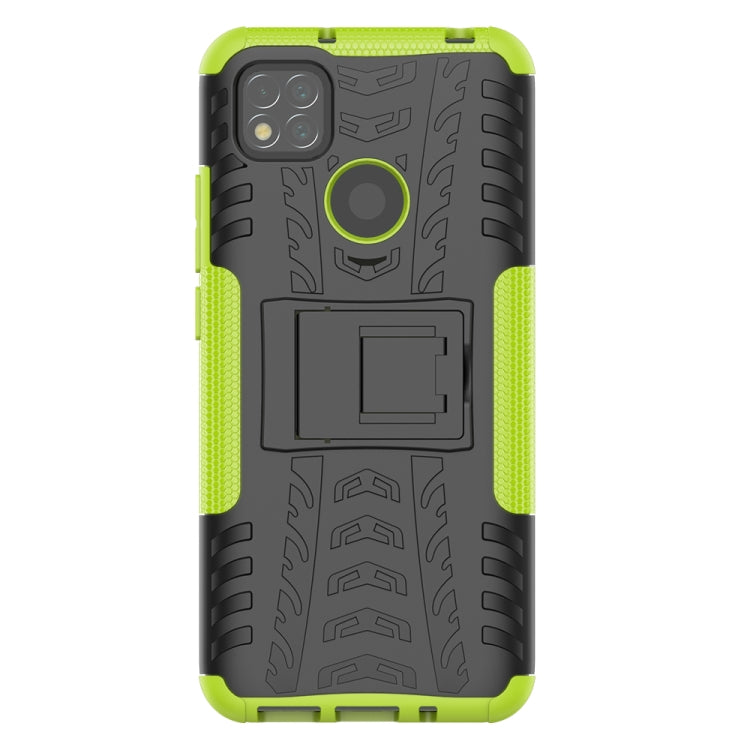 For Xiaomi Redmi 9C Tire Texture Shockproof TPU + PC Protective Case with Holder