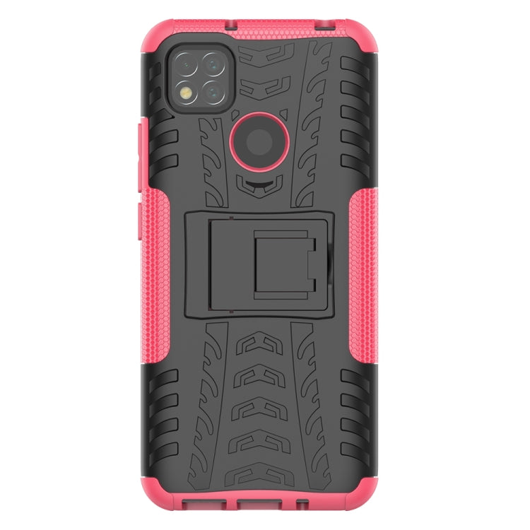 For Xiaomi Redmi 9C Tire Texture Shockproof TPU + PC Protective Case with Holder