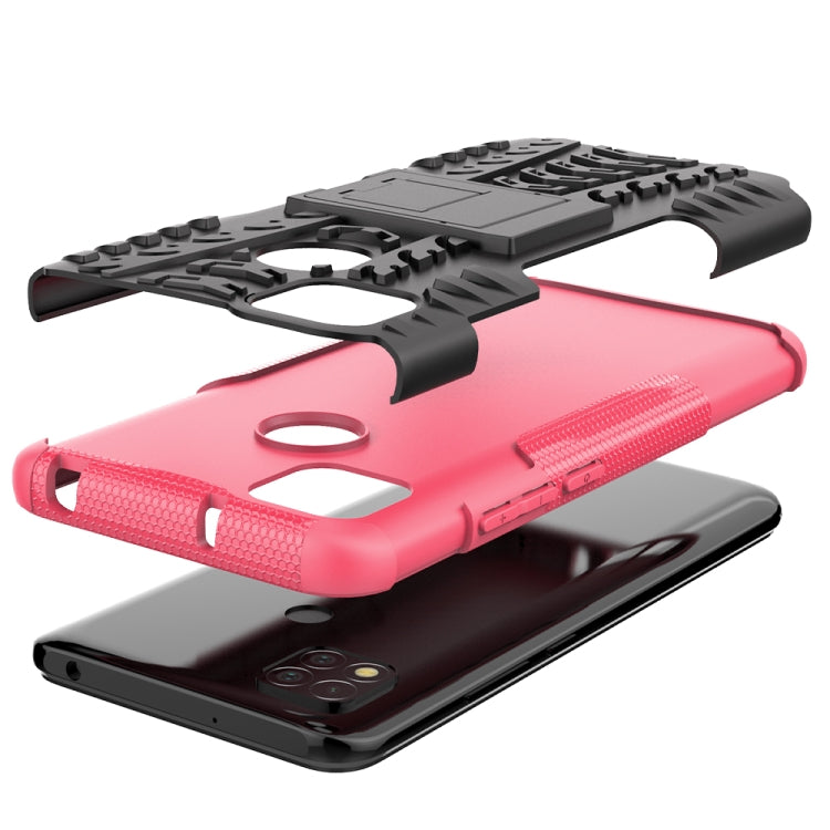 For Xiaomi Redmi 9C Tire Texture Shockproof TPU + PC Protective Case with Holder