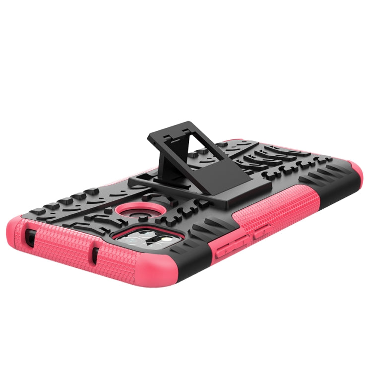 For Xiaomi Redmi 9C Tire Texture Shockproof TPU + PC Protective Case with Holder